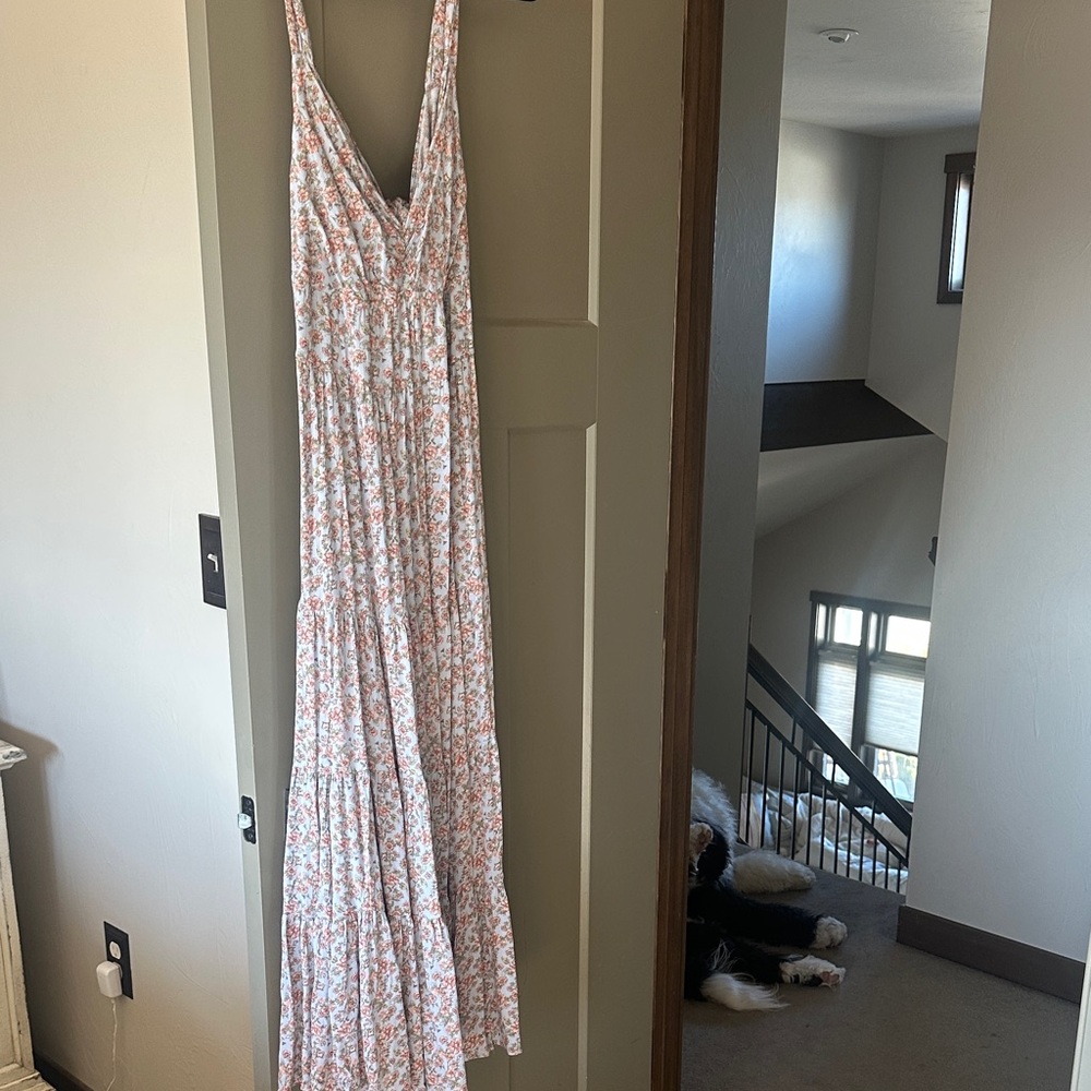 Vici Floral Maxi Dress - Pink and White